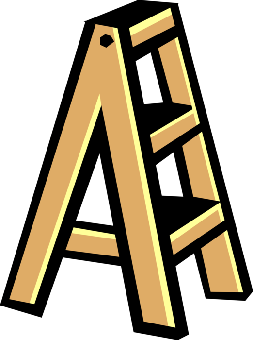 Picture Royalty Free Download Portable Step Ladder - Stehleiter Clipart (522x700), Png Download