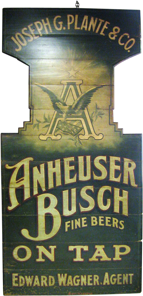 Antique Anheuser Busch Tavern Beer Sign 1890 Painted - Poster (1024x1024), Png Download