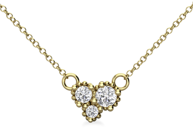 Canadian Diamond Trio Cluster Diamond Necklace - Necklace (650x650), Png Download