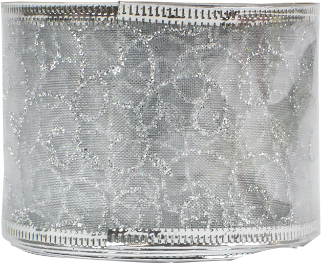 Silver Christmas Wired Ribbon - Wallet (800x620), Png Download