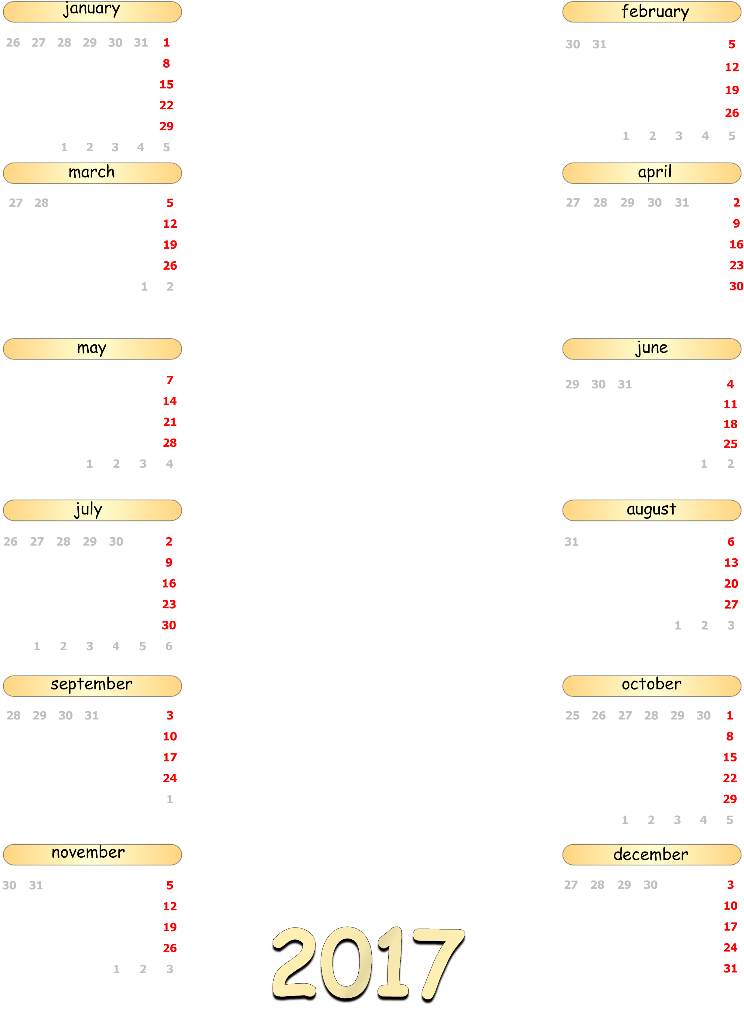2017 Calendar Png - Calendario 2017 De Naruto (2480x3508), Png Download