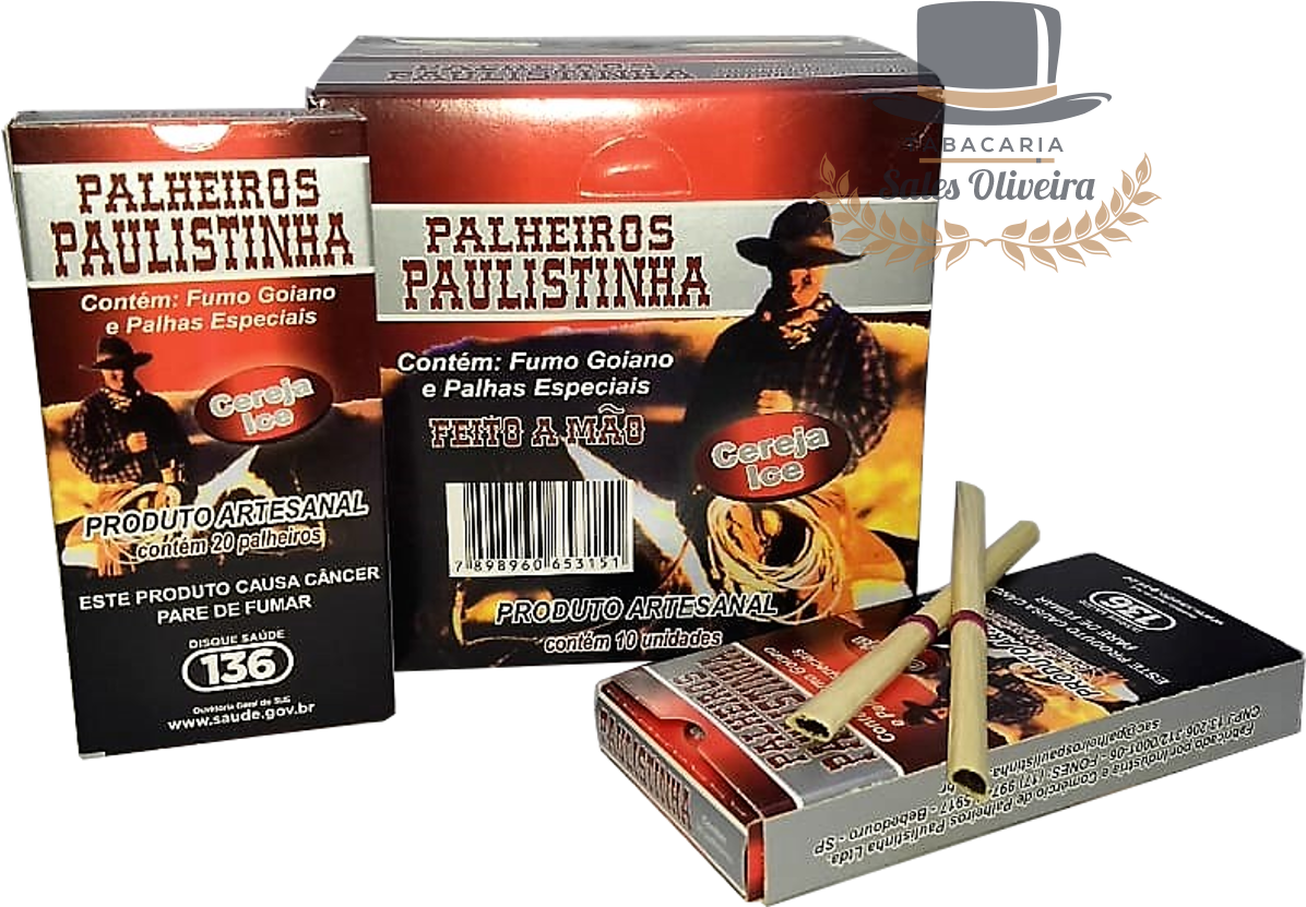 Palheiros Paulistinha Cereja Ice Display Com 10 Maços - Bullet (1472x929), Png Download