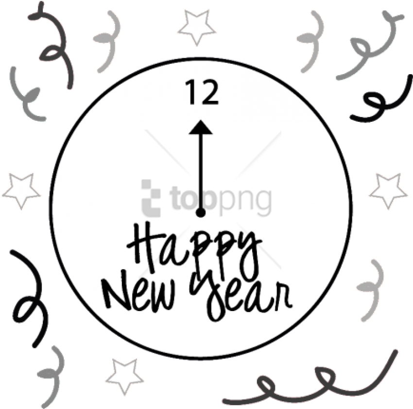 Free Png Download New Years Eve Clock Png Images Background - Free New Years Eve Clipart 2018 (850x843), Png Download