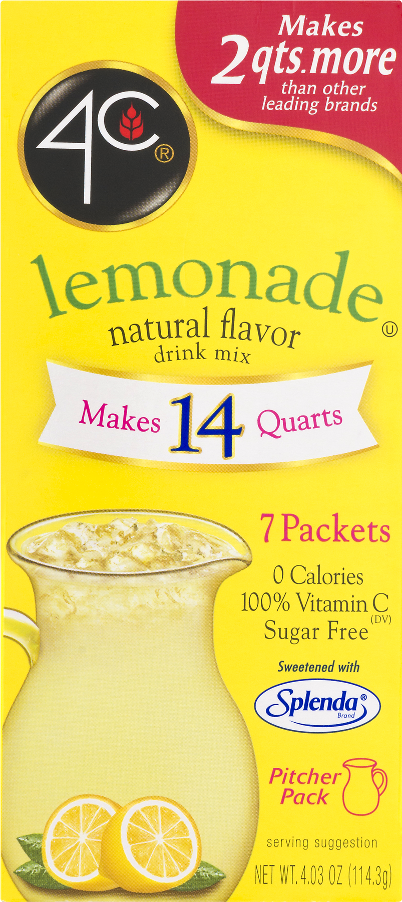 4c Totally Light Sugar-free Lemonade Drink Mix, - Fuzzy Navel (1800x1800), Png Download