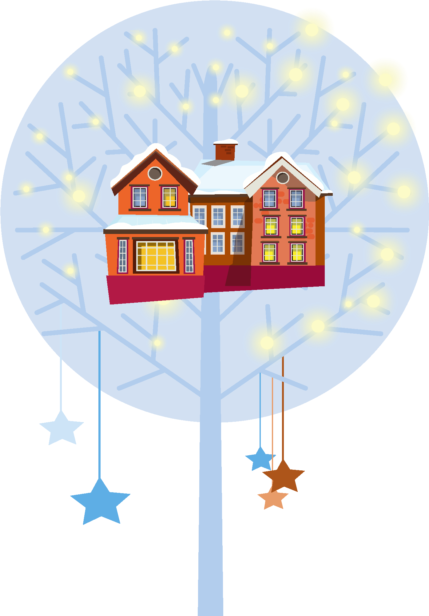 Festive New Year Winter Decoration Png And Vector Image - Illustration (2500x2500), Png Download