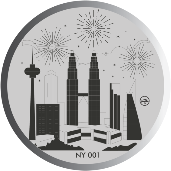 Happy New Year Coin - Skyscraper (600x600), Png Download