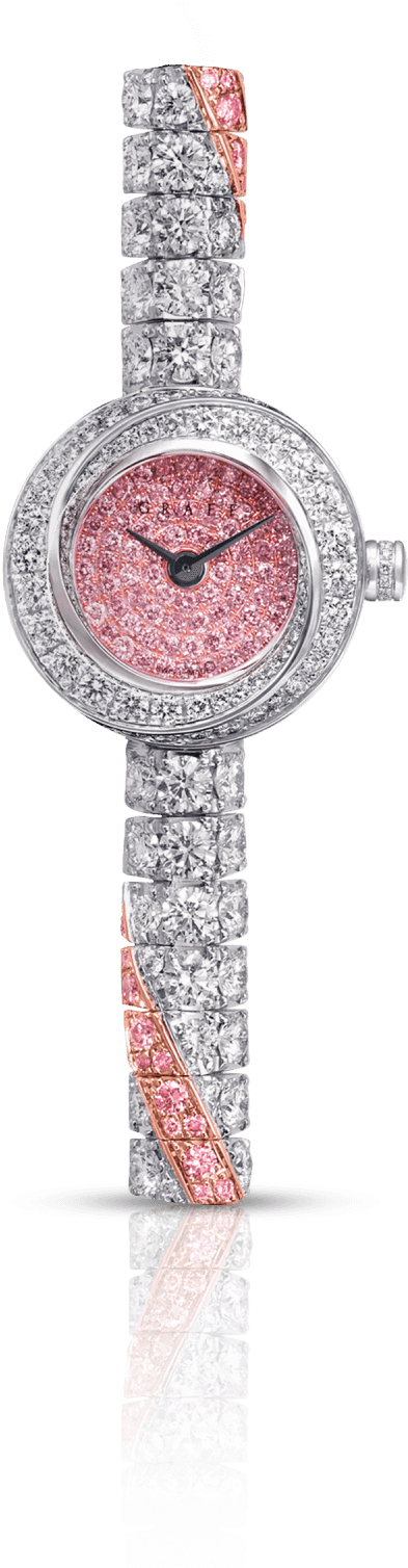 A Graff Pink And White Diamond Spiral Jewellery Ladies' - Crystal (1400x2000), Png Download