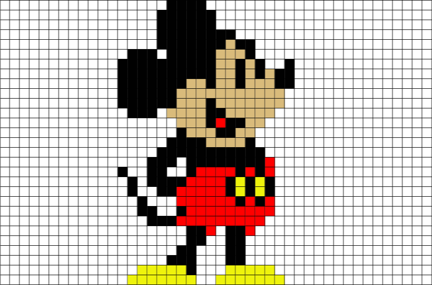 O - Pixel Art Mickey Mouse (880x581), Png Download