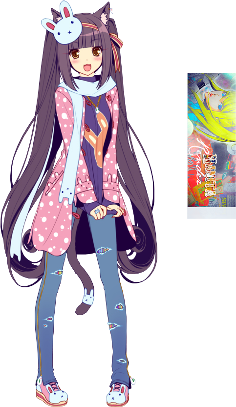 Anime Neko Girl Render Photo - Chocola A Vanilla (627x885), Png Download