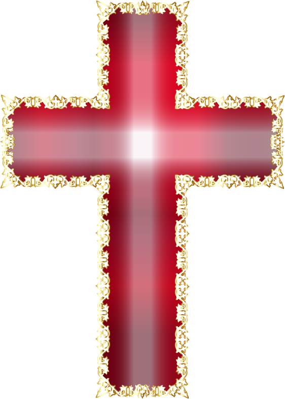 Golden Decorative Flourish Silhouette Cross No - Cross With No Background (562x786), Png Download