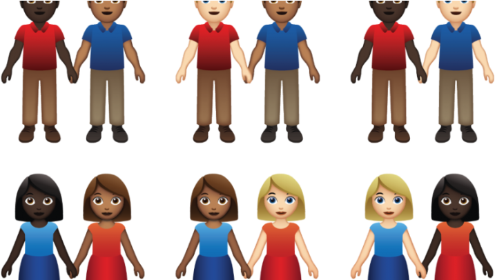 Interracial Lgbti Couple Emojis Are Coming To Phone - Mixed Race Couple Emoji (780x405), Png Download
