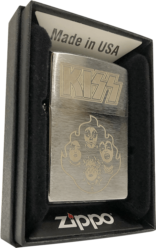 Collectible Zippo Lighter With Kiss Logo, Band And - Wallet (1000x1000), Png Download