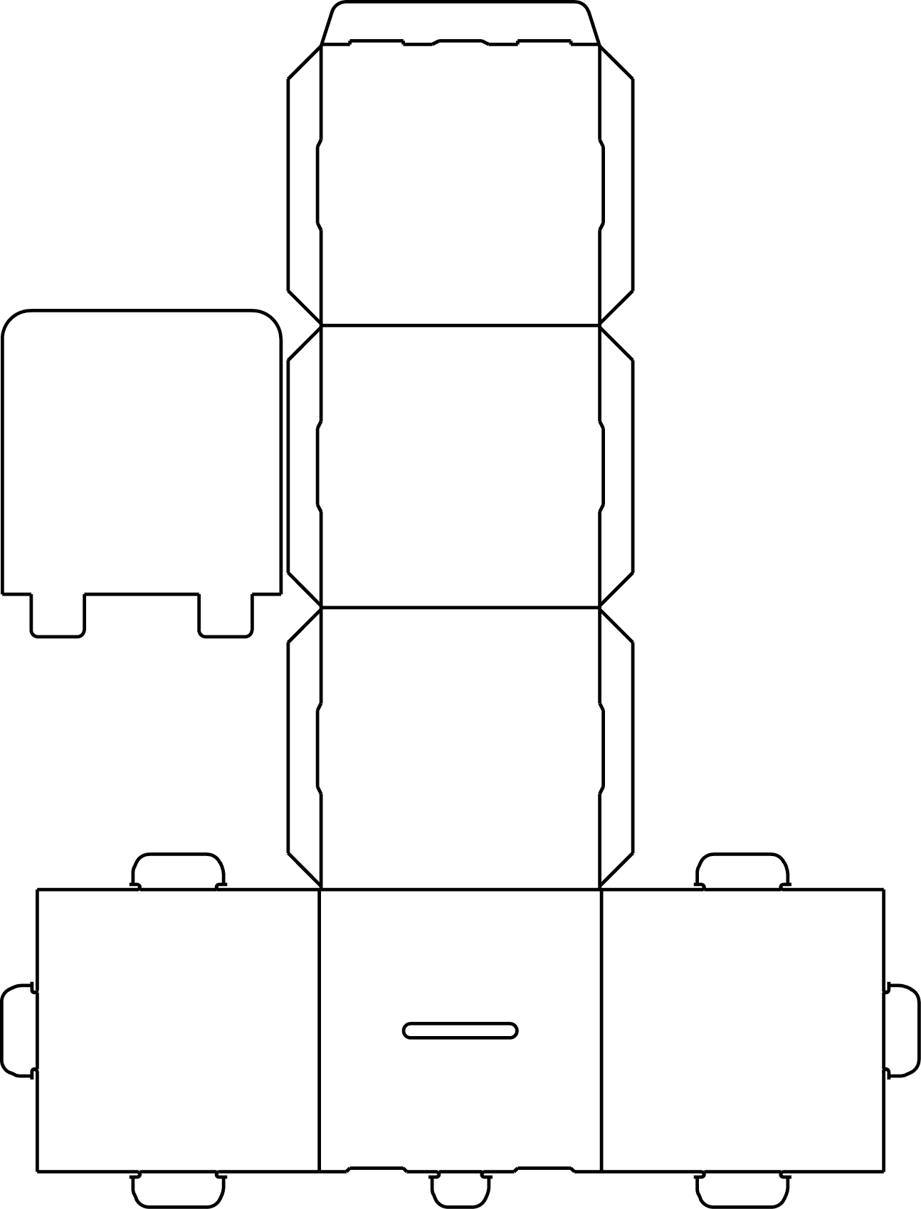 Draw Boxe Boite Tirage Dieline - Ballot Box Dieline (1294x1699), Png Download