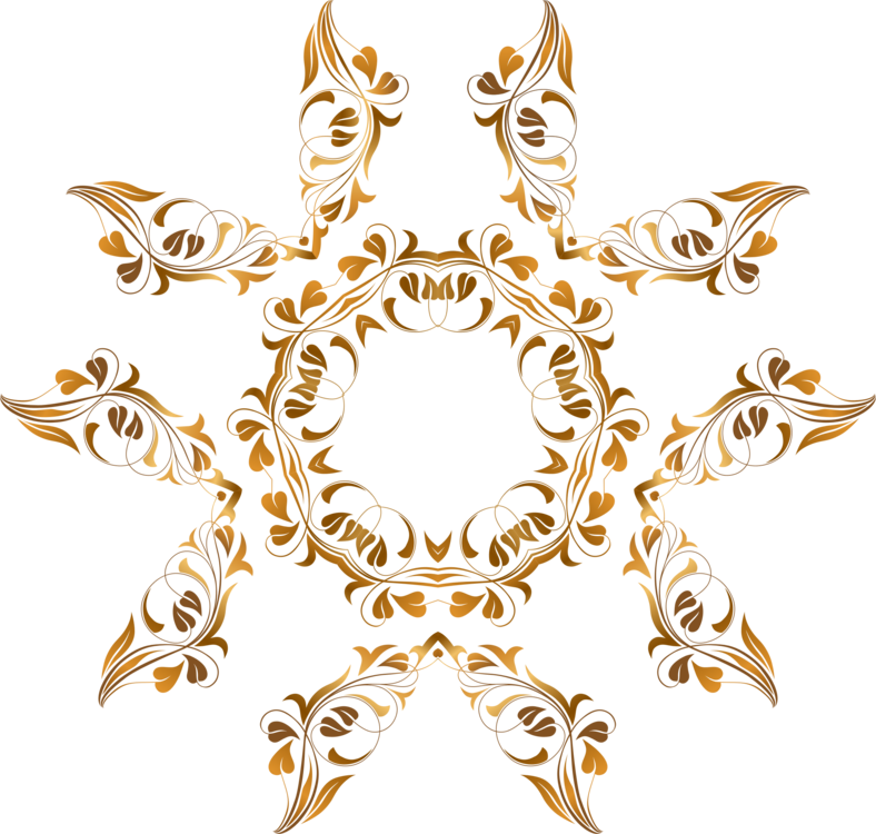 Gold Flower Pdf Petal Visual Arts - Bunga Gold Vektor Png (788x750), Png Download