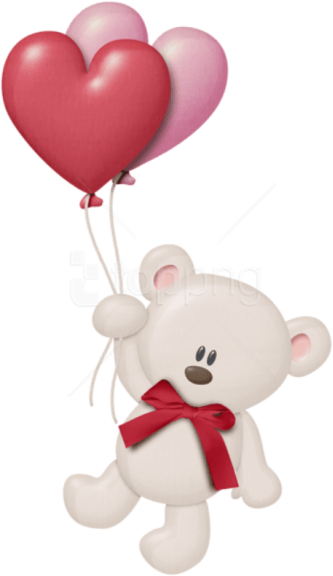 Free Png Download White Teddy With Heart Balloons Png - Love You With All My Heart Happy Birthday (480x819), Png Download