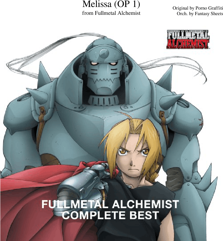 Melissa - Fullmetal Alchemist Complete Best (850x1100), Png Download