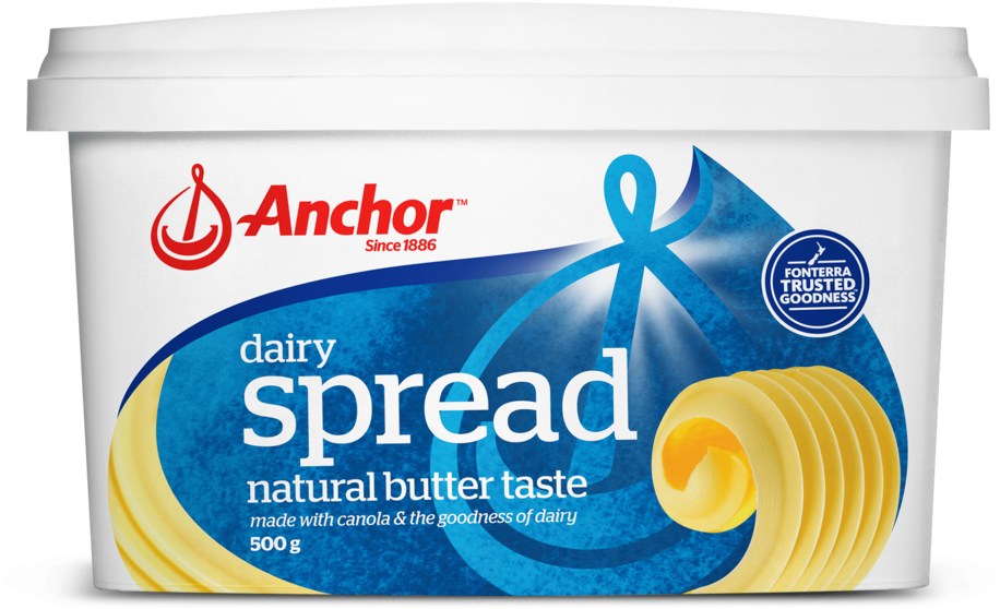 Anchor Dairy Blend Spread Blue 500g Tub - Fonterra Anchor Blue Spread (1057x1279), Png Download
