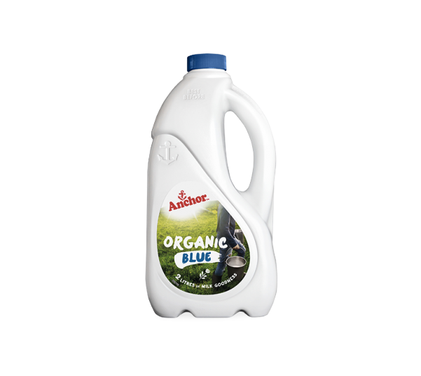 Anchor Organic Blue Milk - Plastic Bottle (750x573), Png Download