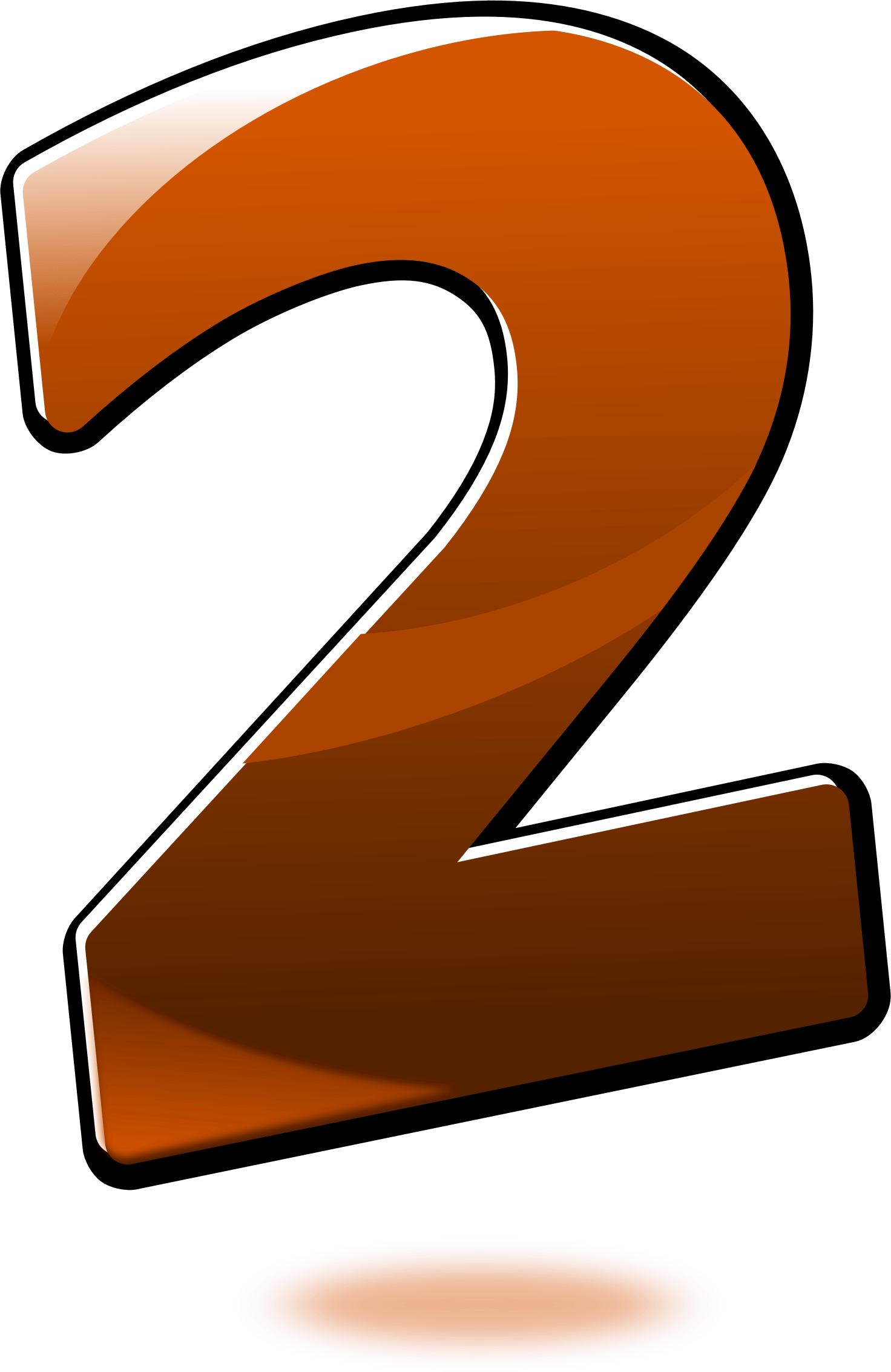 Glossy Number Two (1472x2267), Png Download