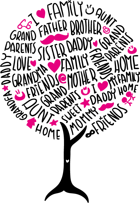 Wordart Family Reunion Tree Flyer Template Invitation - Fall Inspiration Clip Art (477x692), Png Download