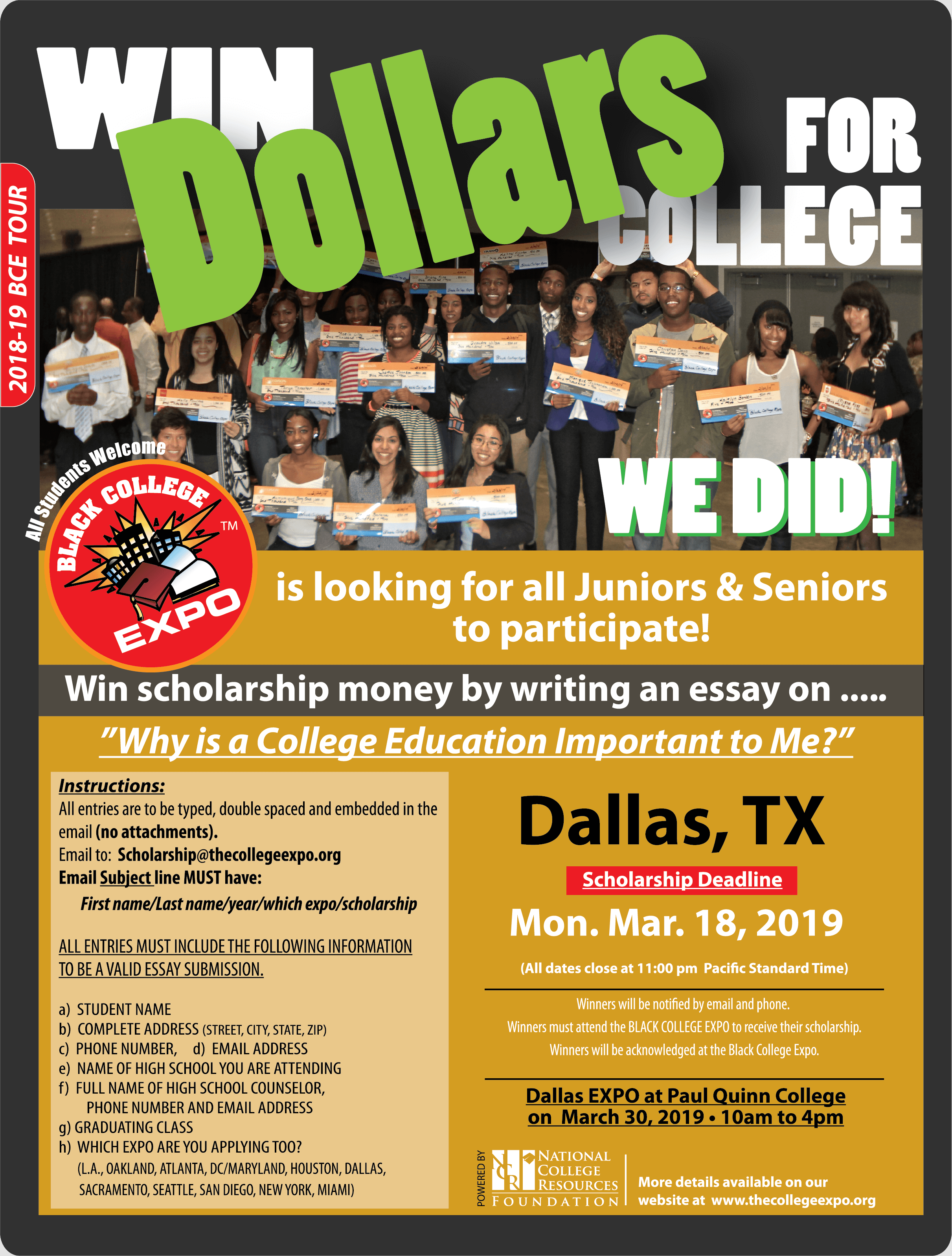 For Scholarship Information, Click - March 2019 Events In Maryland For College Students (2422x3194), Png Download