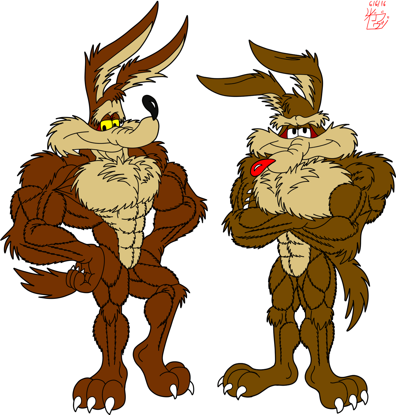 Wile E Coyote Muscle (1380x1440), Png Download