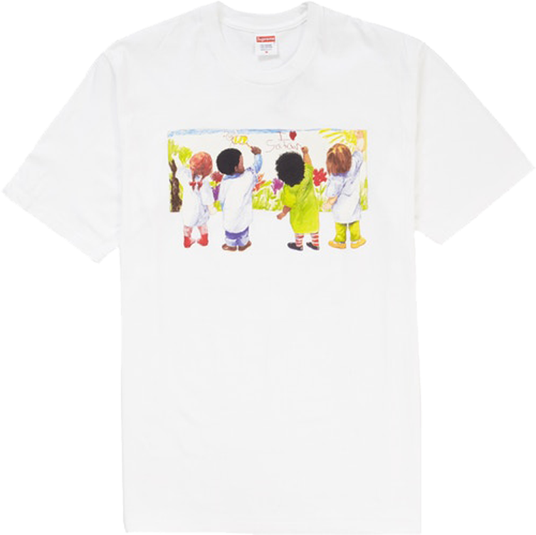 Supreme Kids Tee White - Bambini Che Disegnano (1024x768), Png Download