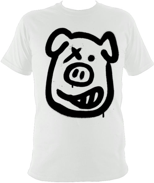 Graffiti Pig Face One X Eye Emoji - Domestic Pig (525x600), Png Download