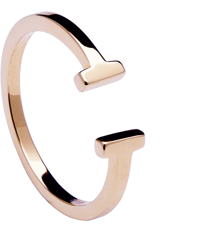Double Rose Gold Ring - Silver (1000x1000), Png Download