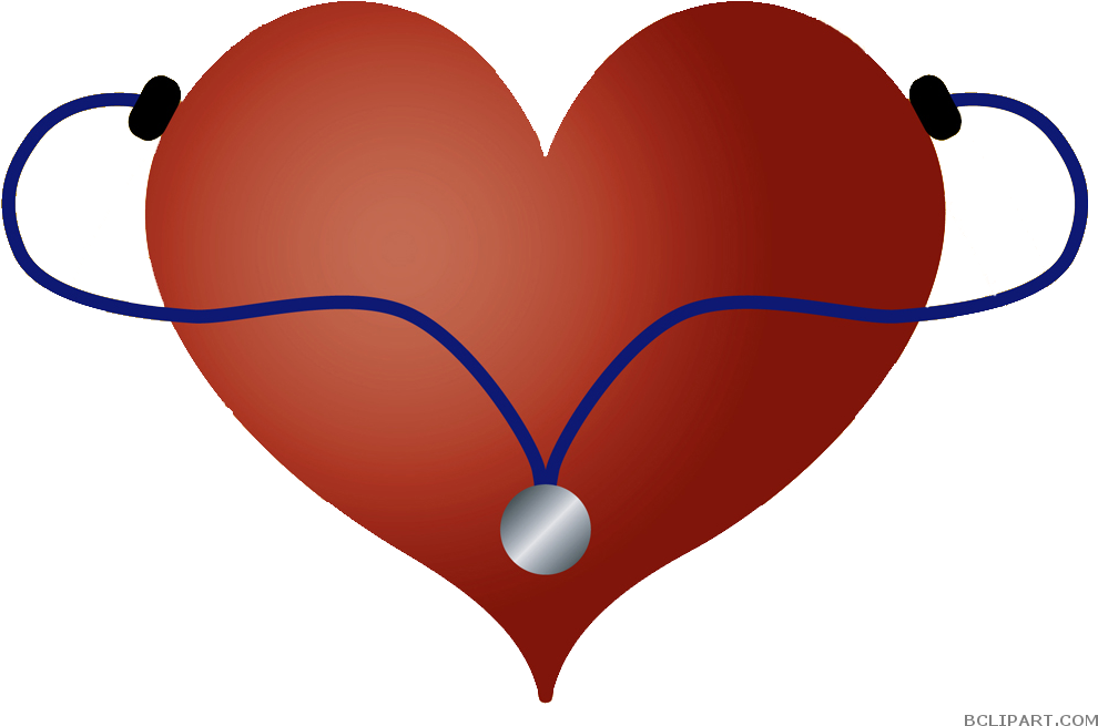 Stethoscope Heart Clipart - Heart And Stethoscope Clipart (1002x685), Png Download