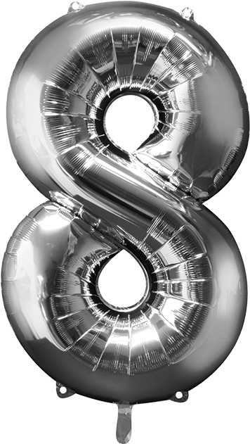 Globo Número 8 Grande - Number 8 Gold Colour (600x630), Png Download
