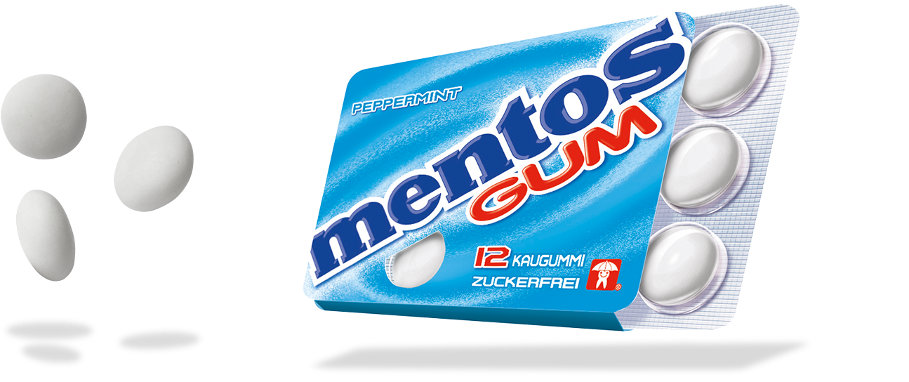 Mentos Gum - Snack (1729x543), Png Download