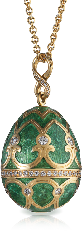 Oeuf Tsarskoye Selo Vert Viridian Egg Pendant - Green Faberge Egg Pendant (800x800), Png Download
