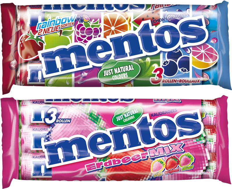 Mentos 3er Rainbow Und Strawberry - Mentos (800x800), Png Download
