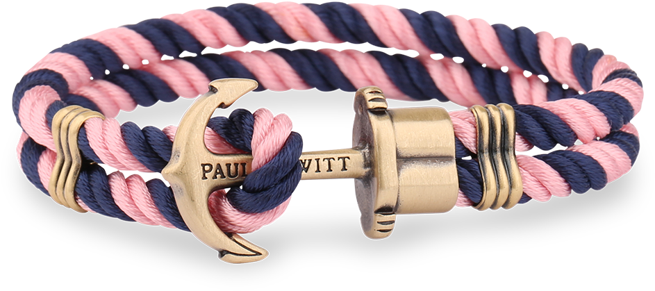 Paul Hewitt Anchor Phrep Brass Navy Blue Light Pink - Paul Hewitt Boat (1000x1000), Png Download