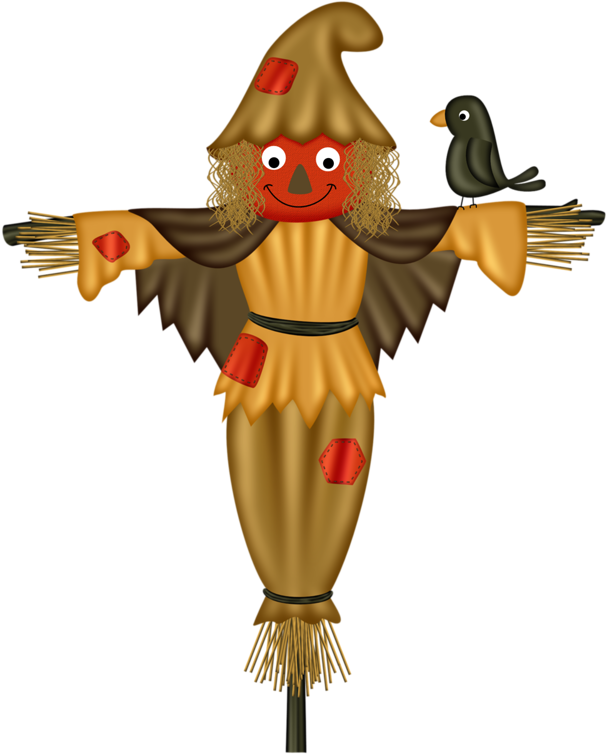 Crows Scarecrow Cartoon Free Download Png Hq Clipart - Drawing (662x800), Png Download