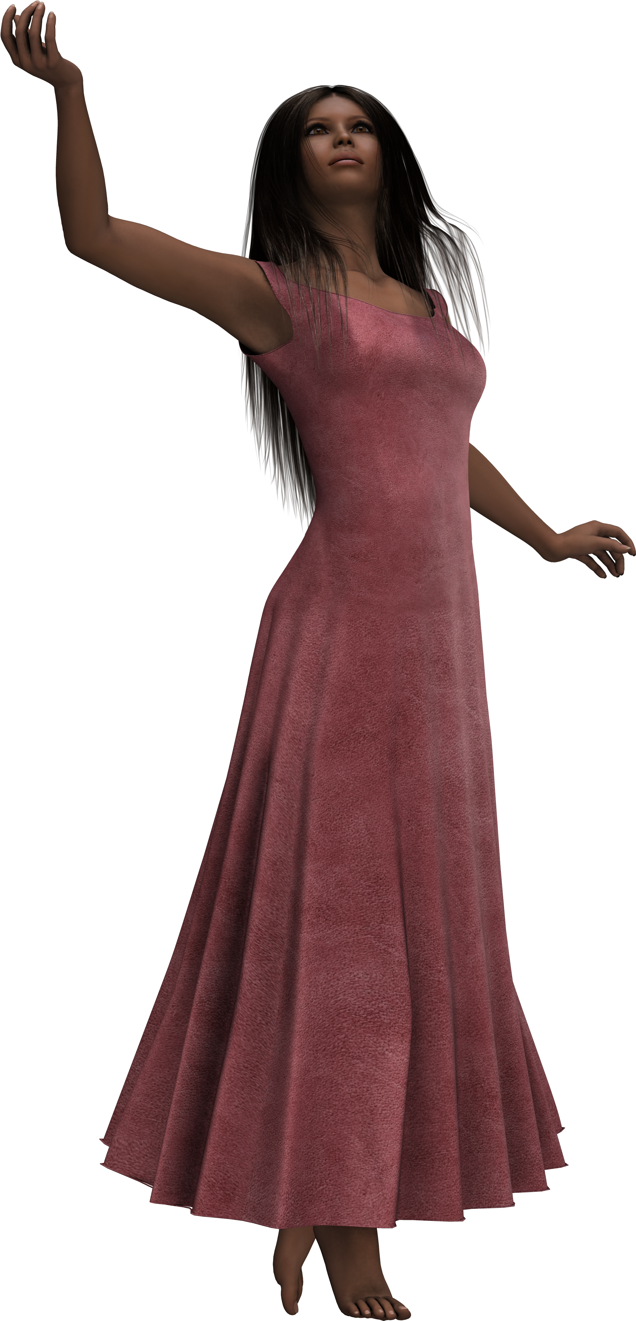 Pretty Woman Dancing In A Pink Dress - Photo Shoot (6000x4500), Png Download