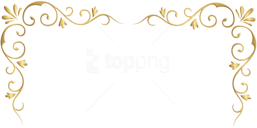 Free Png Download Gold Corner Decorative Transparent - Transparent Gold Corner Png (850x434), Png Download