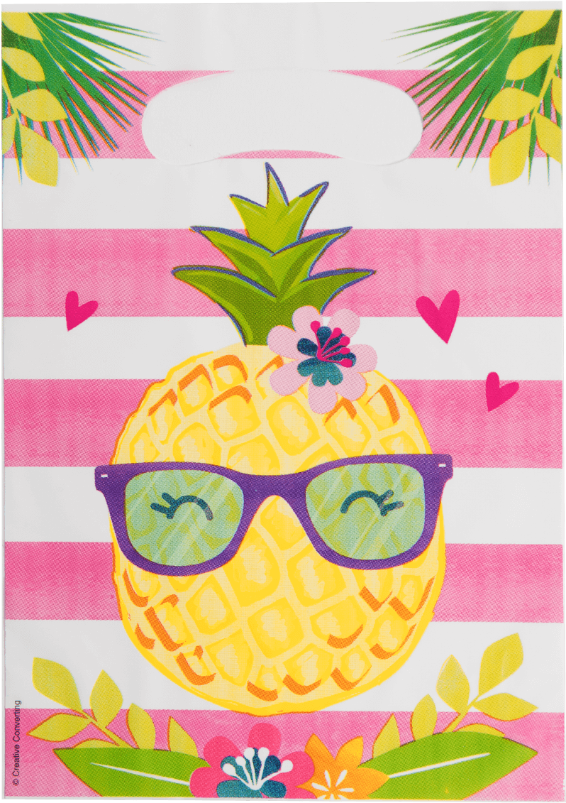 Pineapple & Friends Loot Bags - Pineapple And Flamingo Plates (1400x1400), Png Download