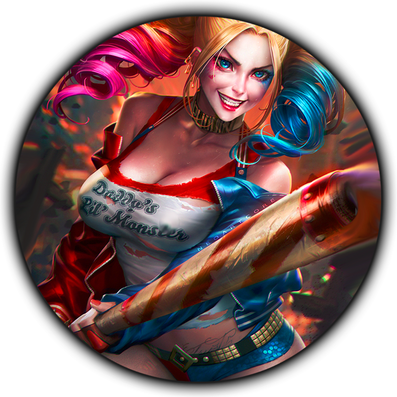 Traxx - Agario - Youtube - Harley Quinn Anime (800x800), Png Download