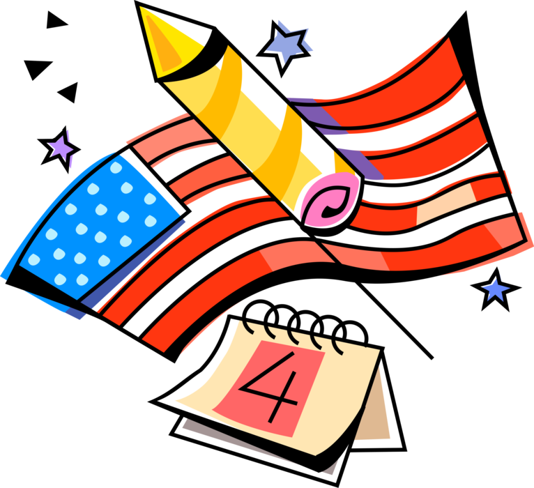 Vector Illustration Of Independence Day 4th Of July (766x700), Png Download