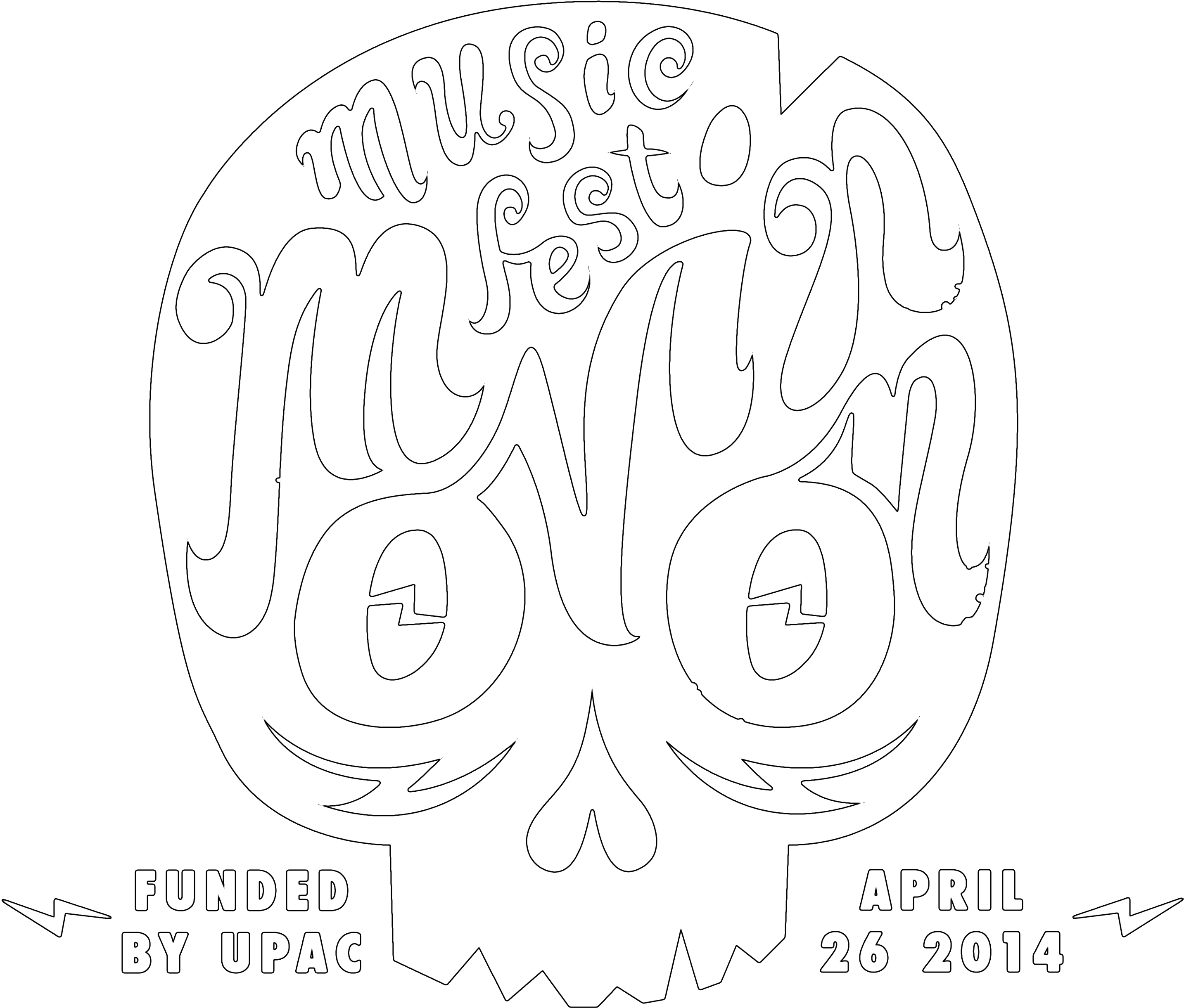 Skull Logo White Border - Poster (2932x2518), Png Download