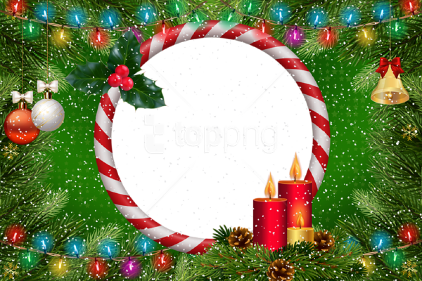 Free Png Best Stock Photos Christmas Frame Green Transparent - Christmas Ornament (850x567), Png Download