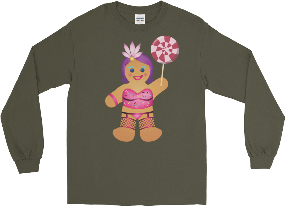 Gingerbread Drag Queen Long Sleeve Swish Embassy - Long-sleeved T-shirt (1000x1000), Png Download