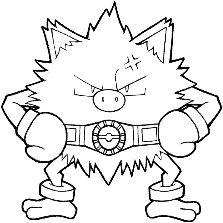 92 All Ash S Primeape Moves Youtube - Illustration (1017x786), Png Download