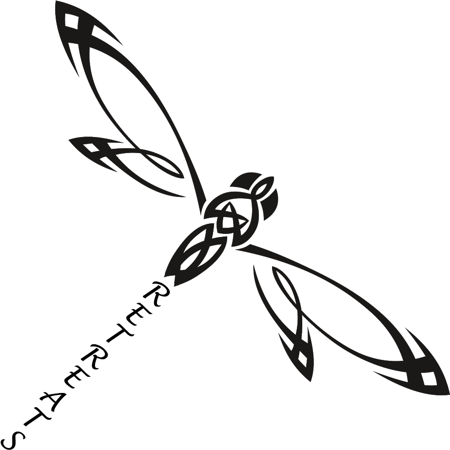 Dragonfly Retreats - Dragonfly Art Outline Tribal (957x957), Png Download
