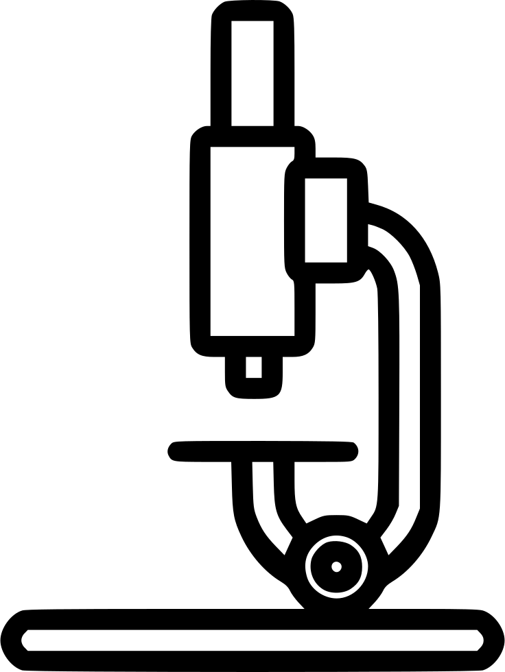 Graphic Black And White Library Research Study Lab - Microscope File Png Download (736x980), Png Download