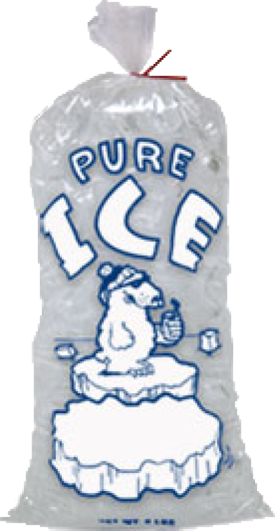 Plain Top Ice Bags With Twist - Bag Of Ice Cubes (400x771), Png Download