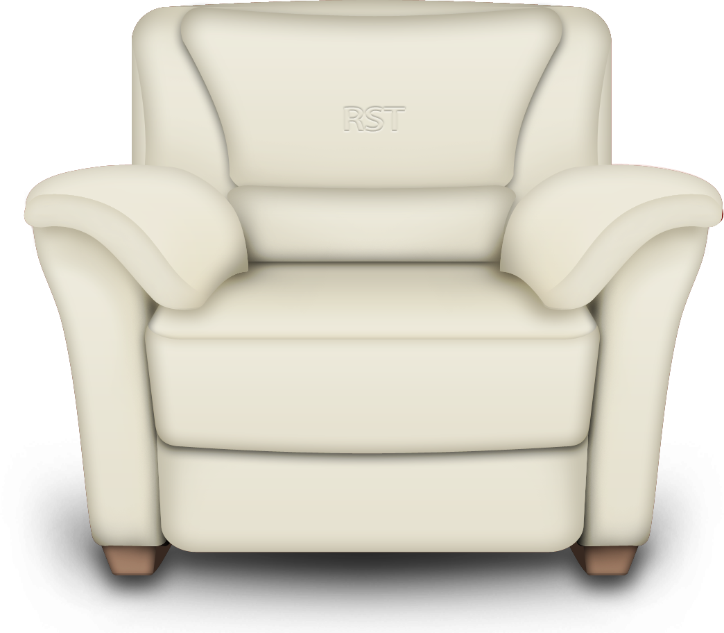 Armchair - White Leather Armchair (1044x912), Png Download