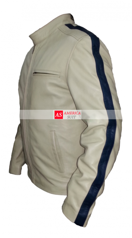 Aaron Paul Need For Speed White Leather Jacket - Pocket (800x800), Png Download